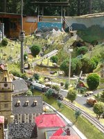 Het Modelspoorpanorama in de zomermaanden.