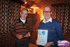 Huldiging Wim Aalbers en Wim Saalmink bij PV De Luchtpost.