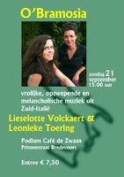 Folkduo O Bramosìa zondagmiddag 21 september podium de Zwaan