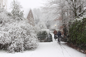 Sneeuw en code oranje! Maar dat levert wel mooie plaatjes op
